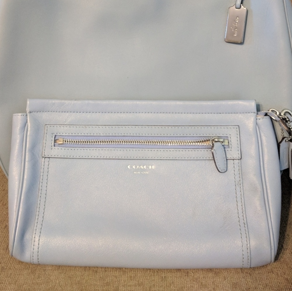 Coach large Legacy Clutch periwinkle blue